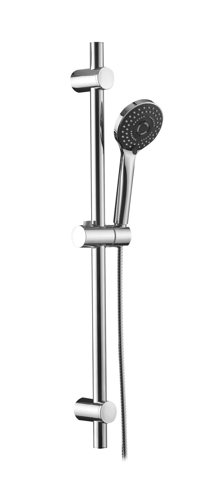 Asta saliscendi acciaio inox cromato Ø25 mm+ doccia 3 getti anticalcare e flessibile- SET DOCCIA PLUS