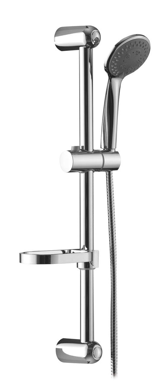 Asta saliscendi acciaio inox cromato Ø25 mm+ doccia 3 getti anticalcare e flessibile- SET DOCCIA CLASSIC