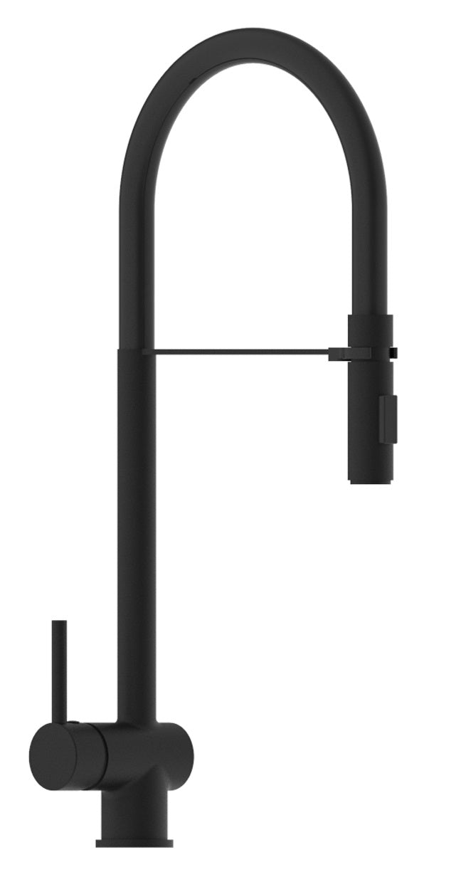 Miscelatore Pieghevole Con Bocca Girevole Nero Opaco