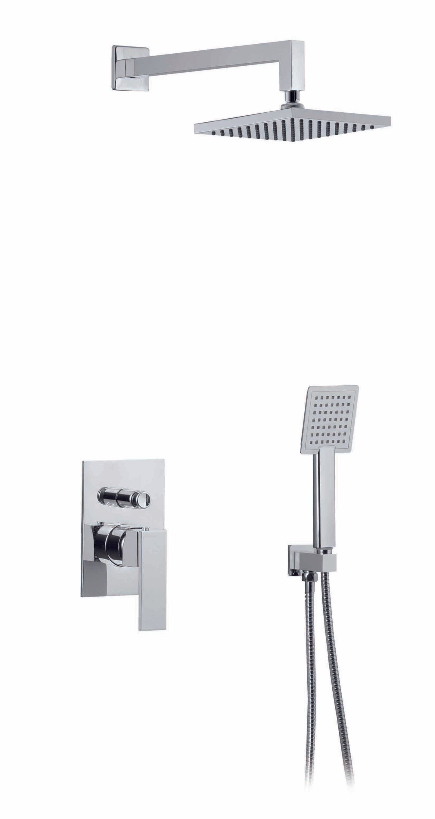 Kit Dolcevita con Miscelatore Incasso, Braccio, Soffione Quadro e Doccino