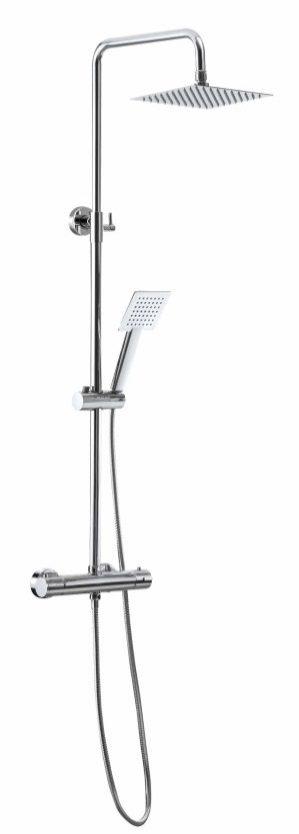 Colonna doccia termostatica STYLE con soffione quadro e doccia quadra