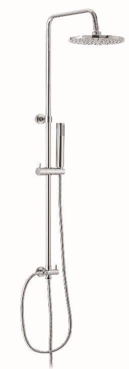 Colonna doccia LINEA con deviatore ceramico a due vie, soffione tondo e doccia tonda