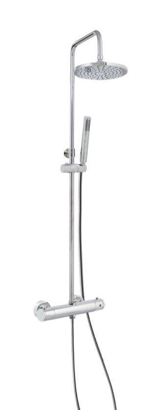 Colonna doccia termostatica ELEGANT con soffione tondo e doccia tonda STILO - BagnoPro
