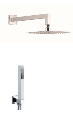 Kit braccio doccia MIRAGE+ doccia SQUARE+ soffione quadro+ flessibile