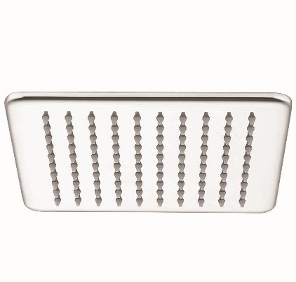 Soffione doccia quadro con bordo bombato in acciaio inox finitura a specchio ERGO
