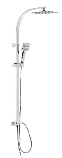 Colonna doccia DOLCEVITA con deviatore ceramico a due vie, soffione quadro e doccia rettangolare - BagnoPro