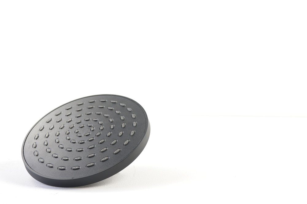 Soffione doccia tondo NERO OPACO in ABS, a getto fisso - BagnoPro
