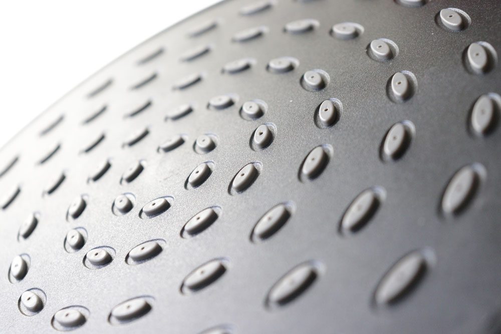 Soffione doccia tondo NERO OPACO in ABS, a getto fisso - BagnoPro