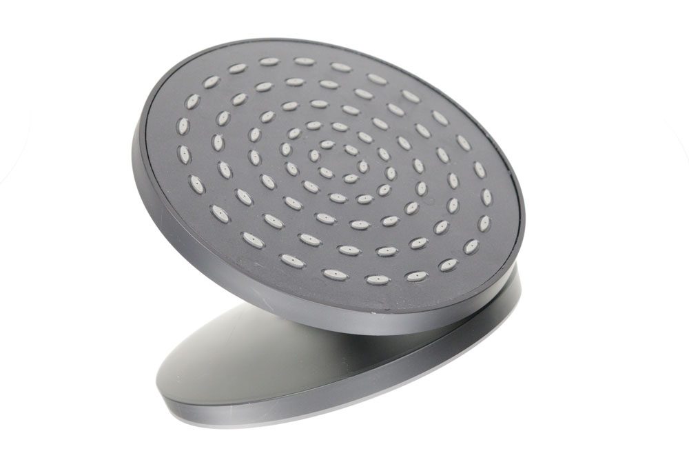 Soffione doccia tondo NERO OPACO in ABS, a getto fisso - BagnoPro
