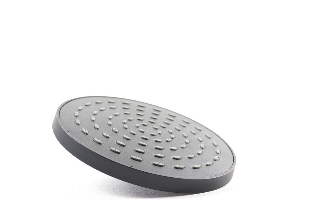 Soffione doccia tondo NERO OPACO in ABS, a getto fisso - BagnoPro