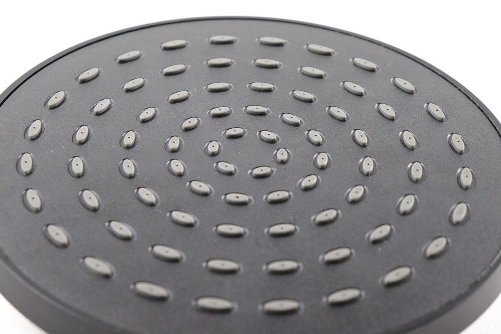 Soffione doccia tondo NERO OPACO in ABS, a getto fisso - BagnoPro