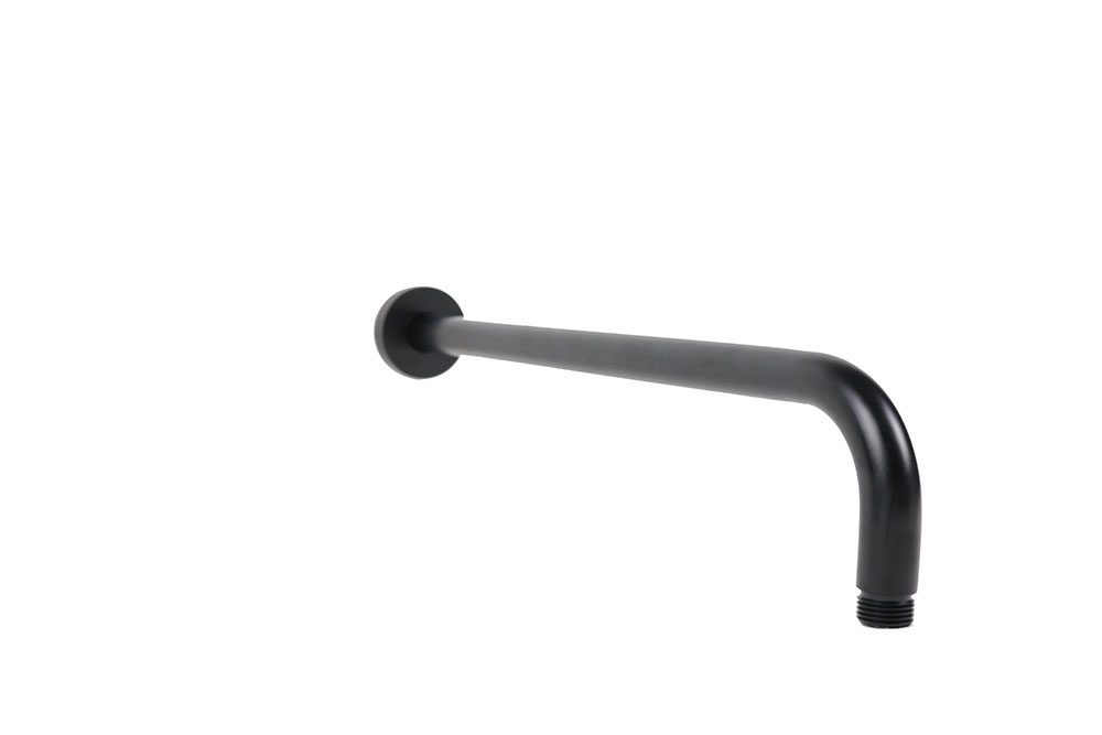 Braccio doccia tondo a parete diametro 20 mm in ottone NERO OPACO - BagnoPro