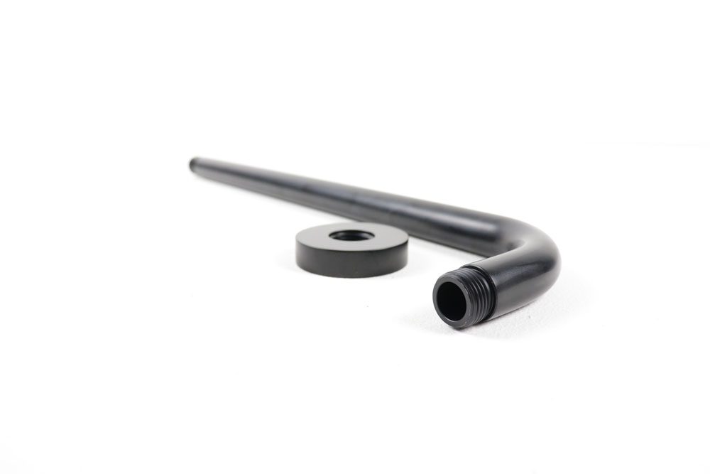 Braccio doccia tondo a parete diametro 20 mm in ottone NERO OPACO - BagnoPro
