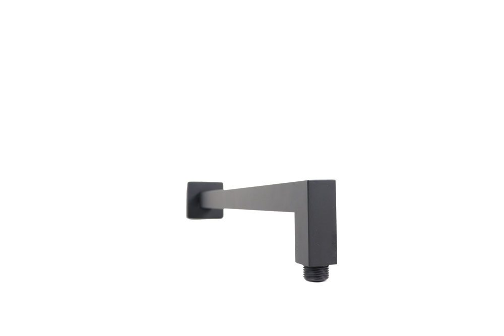 Braccio doccia quadro a parete 25x25 mm in ottone NERO OPACO - BagnoPro