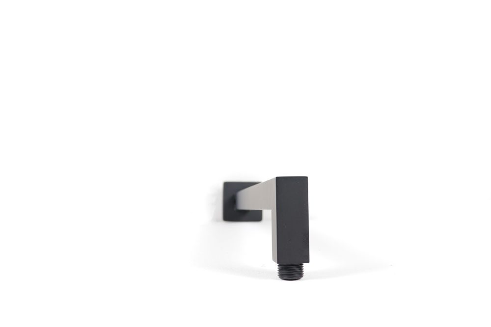 Braccio doccia quadro a parete 25x25 mm in ottone NERO OPACO - BagnoPro