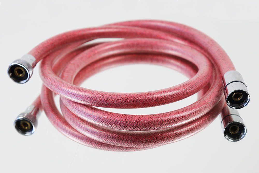 Flessibile doccia antitorsione in PVC- colore rosso - BagnoPro