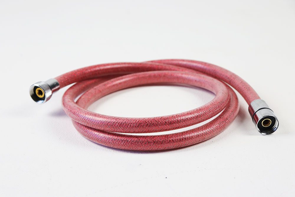 Flessibile doccia antitorsione in PVC- colore rosso - BagnoPro