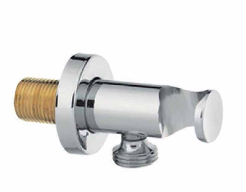 Supporto incasso tondo in ottone cromato, con presa acqua, supporto conico fisso per doccia