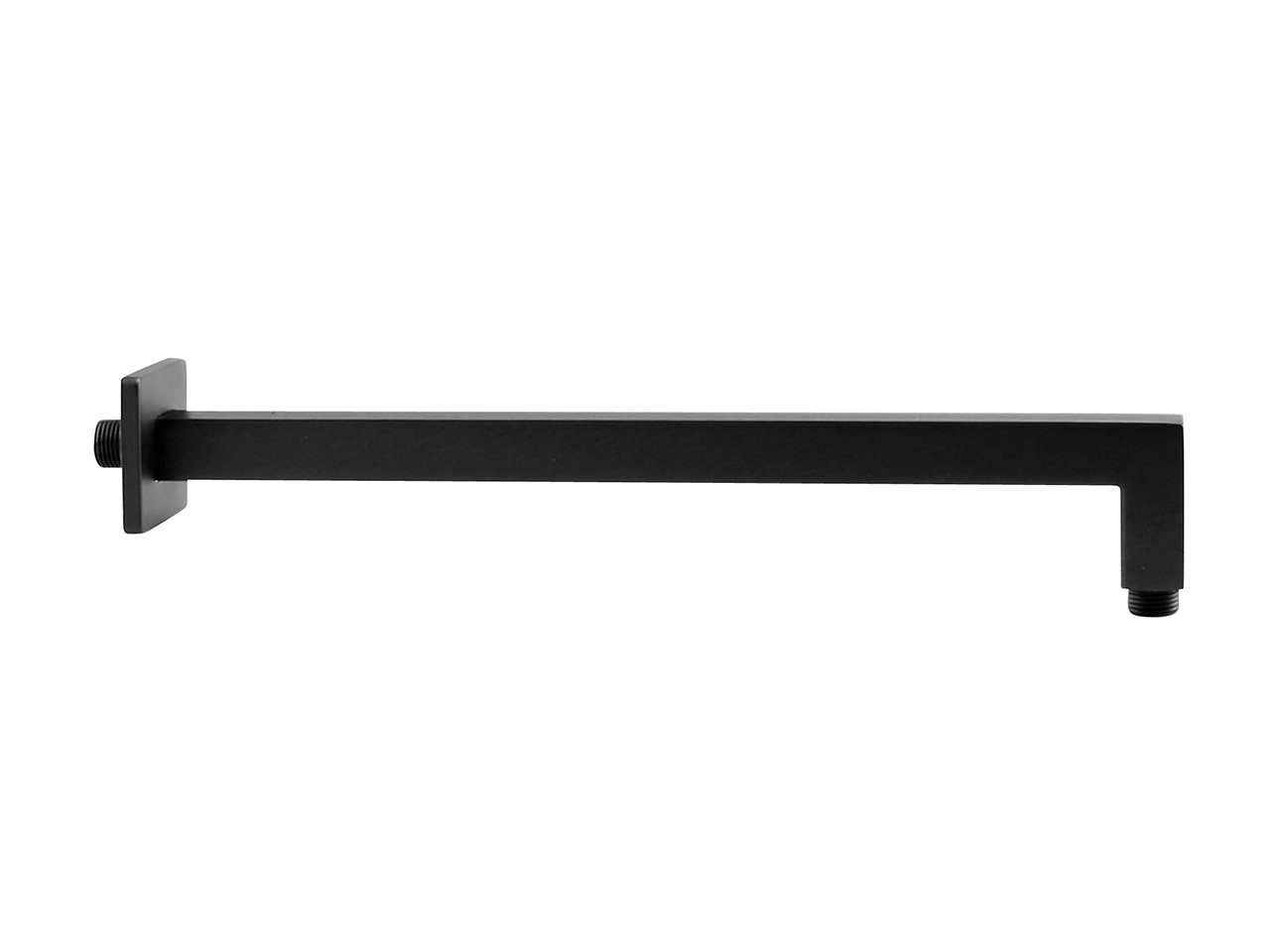 Braccio doccia quadro a parete 25x25 mm in ottone NERO OPACO - BagnoPro