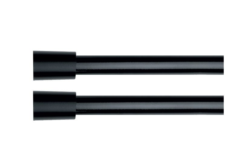 Flessibile doccia antitorsione in PVC treccia tessile, colore nero opaco