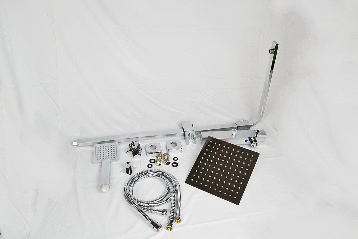Colonna doccia termostatica DREAM THERMO con soffione quadro e doccia rettangolare - BagnoPro