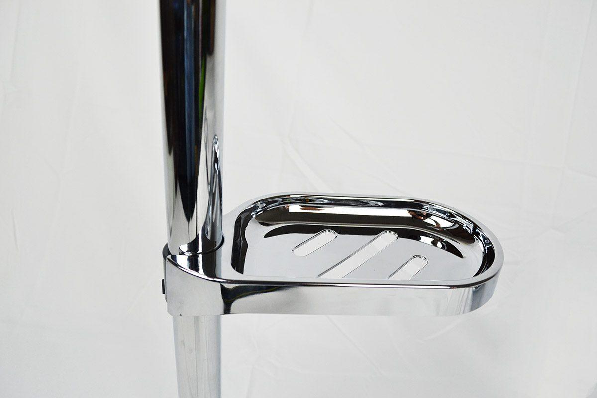 Asta saliscendi tonda acciaio inox cromato diametro 25 mm lunghezza 715 mm+ doccia e flessibile- SET DOCCIA STEP - BagnoPro