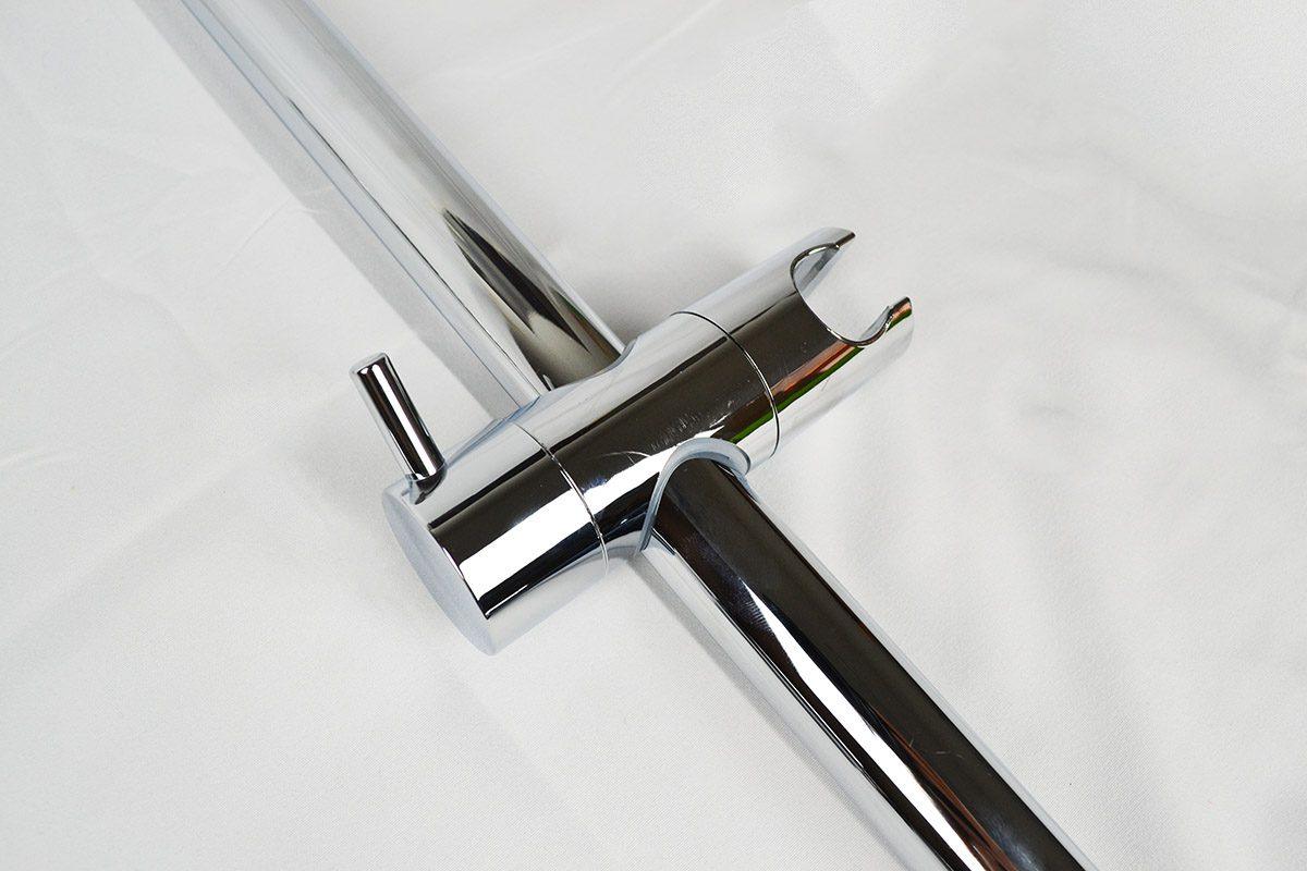 Asta saliscendi tonda acciaio inox cromato diametro 25 mm lunghezza 715 mm+ doccia e flessibile- SET DOCCIA STEP - BagnoPro