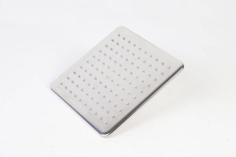 Soffione doccia quadro con bordo bombato in acciaio inox finitura a specchio ERGO