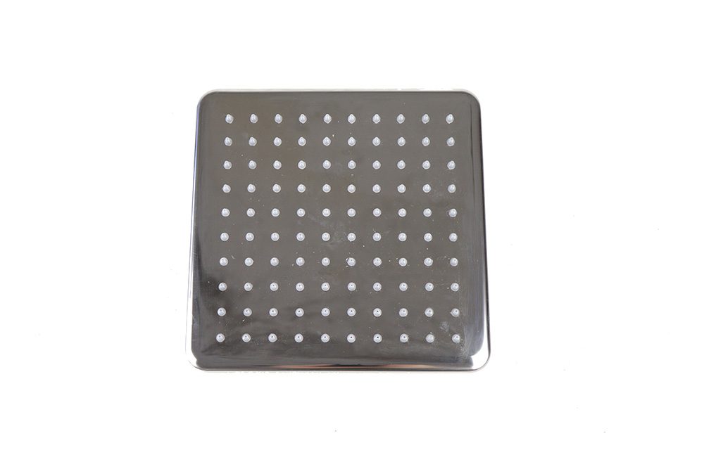 Soffione doccia quadro con bordo bombato in acciaio inox finitura a specchio ERGO