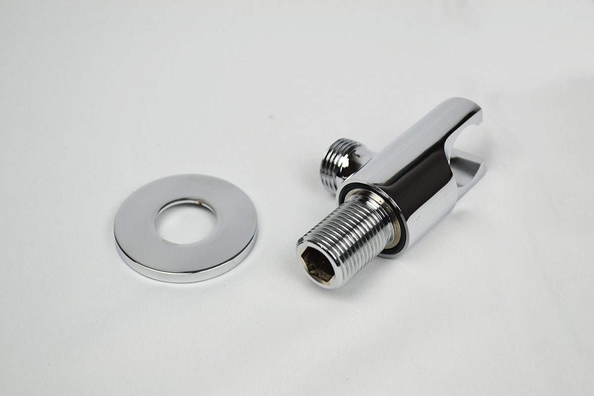 Supporto incasso tondo, ottone cromato,completo di conico fisso con rosetta - BagnoPro