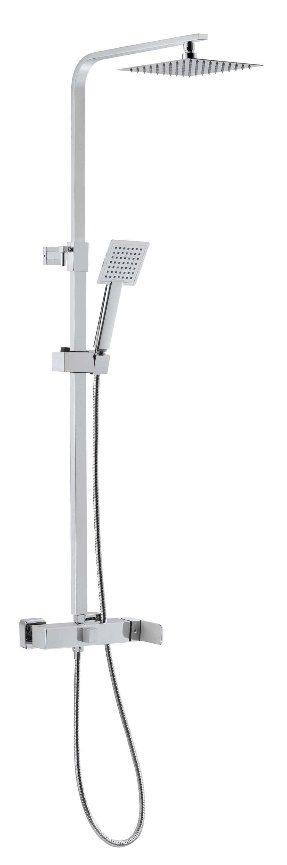 Colonna doccia DREAM CLASSIC estensibile con miscelatore meccanico, soffione quadro e doccia rettangolare - BagnoPro