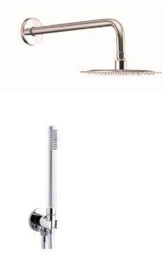 Kit braccio doccia+ doccia STILO+ soffione PIVOT+ flessibile