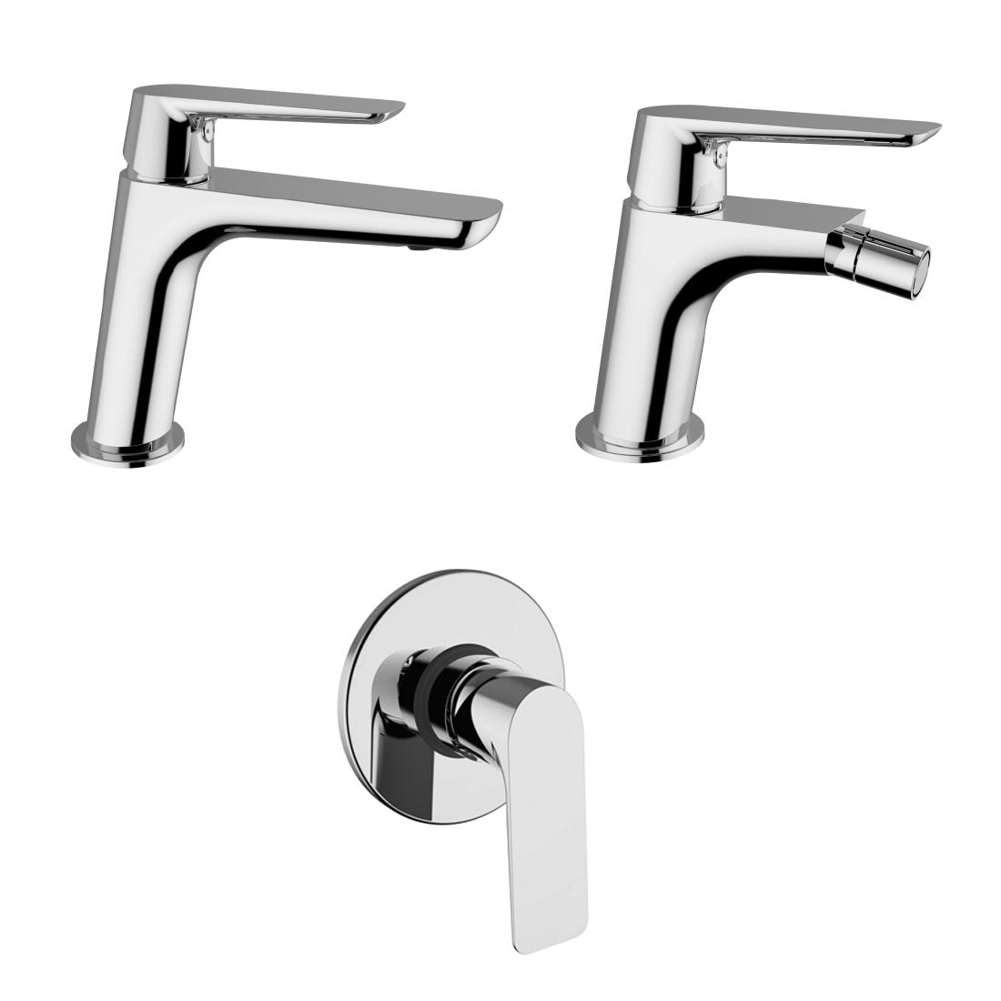 "Set Flex Completo" bagno con rubinetto lavabo + bidet + doccia