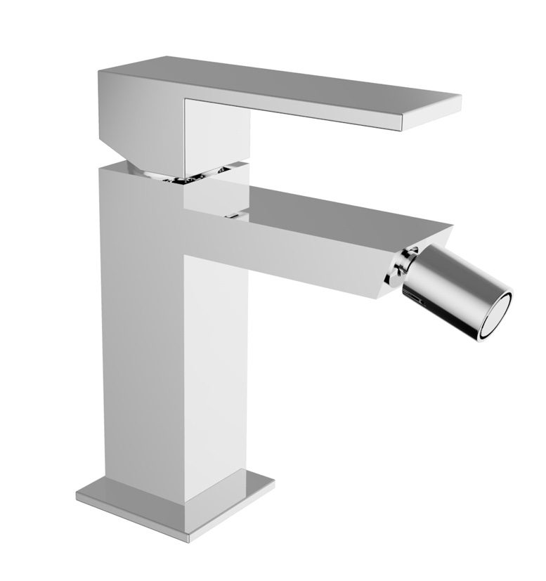 Rubinetto bidet miscelatore con scarico salterello e flessibili- FLAT